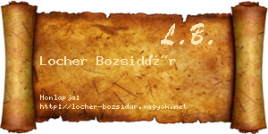 Locher Bozsidár névjegykártya